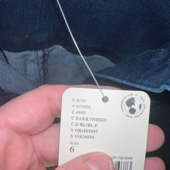 NEW FREE PEOPLE DARK INDIGO AMBER DENIM BUTTON MINI JEAN DRESS SIZE 6 - Picture 3 of 5